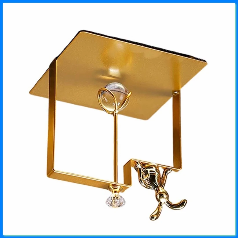 Metal Flat Napkin Holder with Light Luxury Crystal Ball Rustic Tissue Paper Dispenser for Countertop Table Kitchen-ABFB