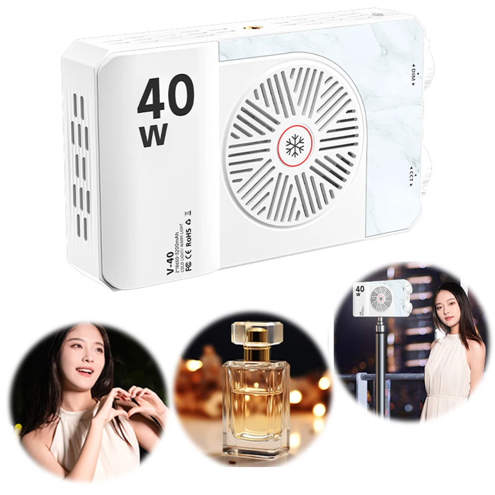 ไฟถ่ายภาพแบบมือถือ 2800K-9000K ไฟส่องสว่างสำหรับถ่ายภาพ 4400mAh ชาร์จซ้ำได้ ไฟวิดีโอแบบพกพา