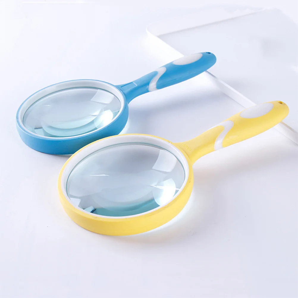 

Handle Design Magnifier Handheld Rubber Reading Glass for Elder Study Insects Plants Lightweight Durable Safe Educational