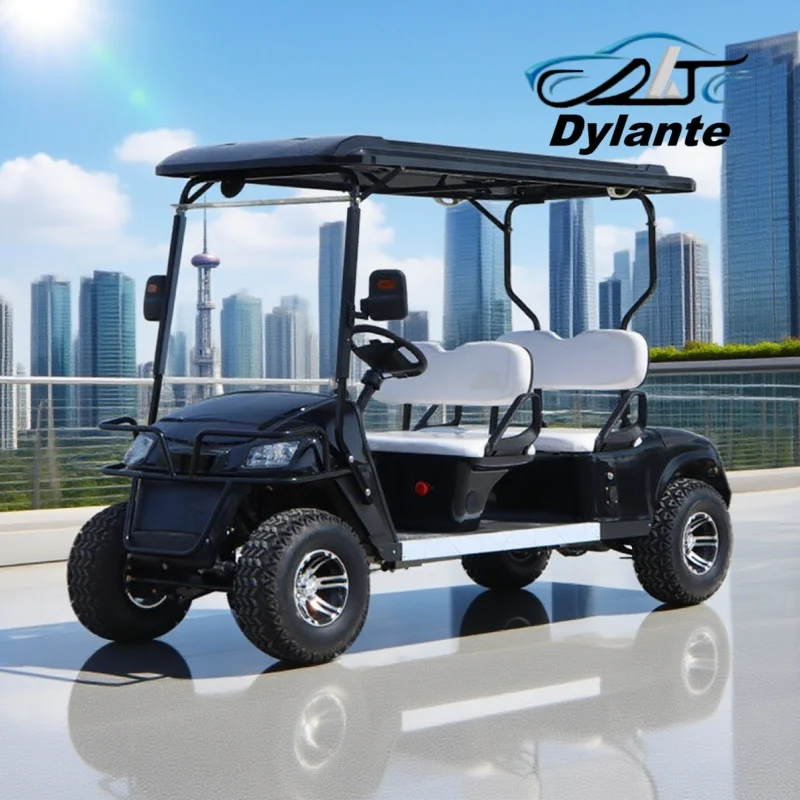 The First In The World In 2024 Smart Design Golf Cart With 12-Inch Off-Road Tires Folding Windshield Golf Cart Model E 4 Seat