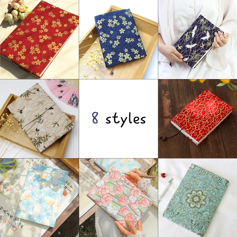 A5 Printed Linen Book Cover Protector Sleeve for Softcover Novels Detachable Floral Design Cloth Dustproof Gift for Book Lovers
