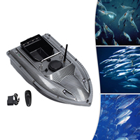 500m Boat With Remote control Antenna & Charger Stainless steel + ABS Feeding Boat Black 110-240V