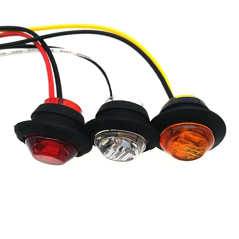 2 قطعة LED أضواء العلامات الجانبية لسيارة مقطورة الشاحنات قافلة 12 فولت 24 فولت الجانب التخليص ماركر ضوء مصباح Led شاحنة العنبر الأحمر الأبيض