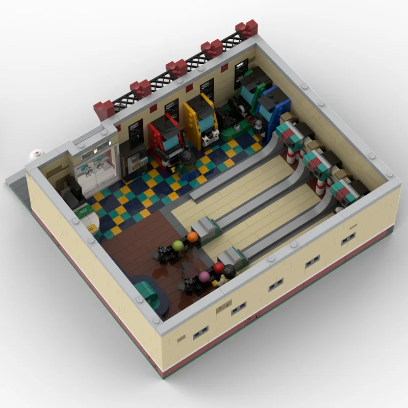 Chaud 1529 pièces MOC modulaire rétro Bowling volée blocs de construction ensembles assemblage éducatif briques jouets cadeaux d'anniversaire de noël