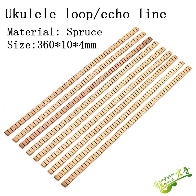 5Pcs Ukulele Echo Strip Sitka Spruce Wood Inner Sash Lining Strip Guitar Luthier Making Material DIY Ukulele Parts