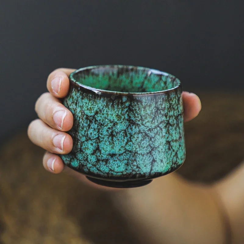 Taza de café de cerámica pequeña, taza de arte con leche para oficina y hogar, taza de agua calentadora de manos personal