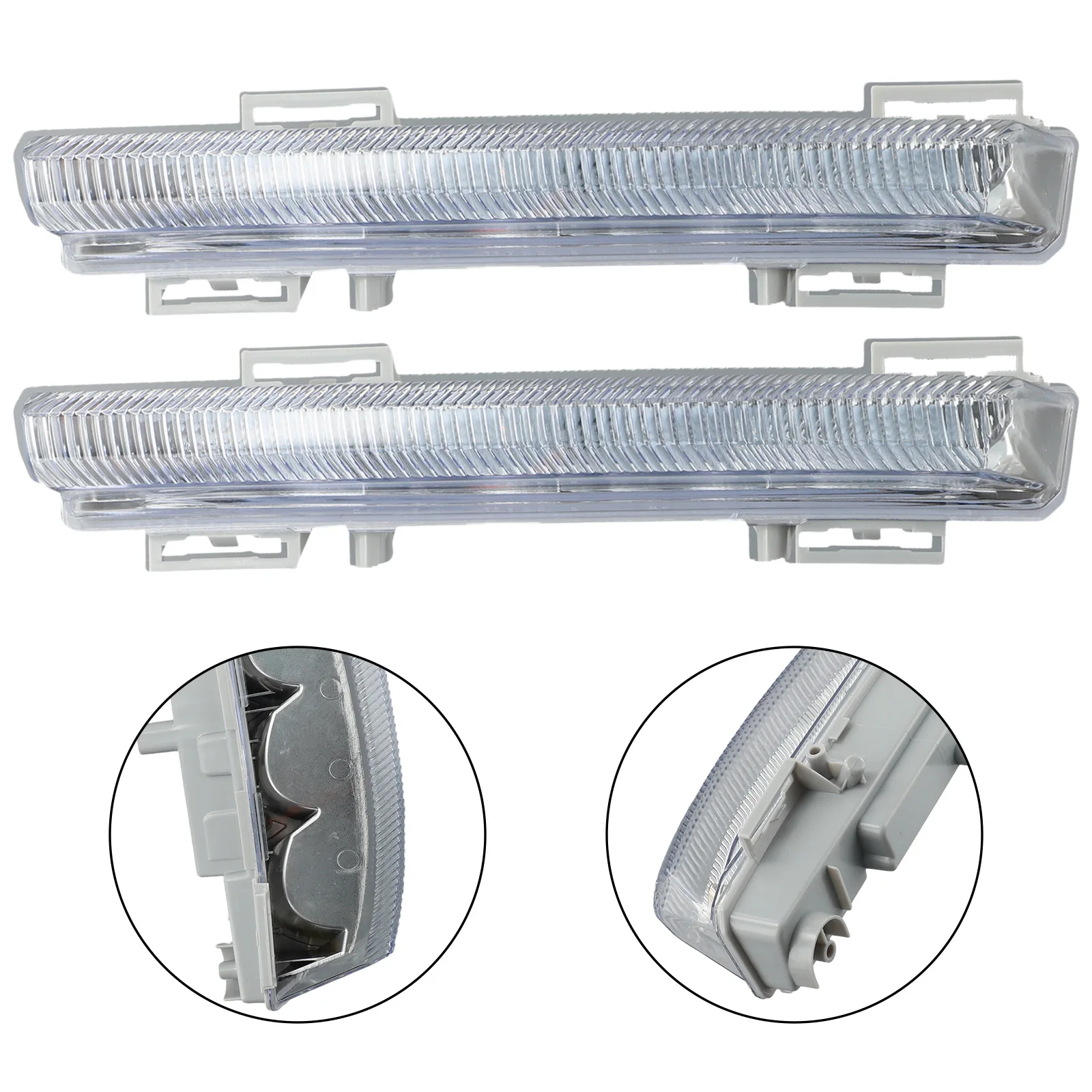 1 Pair LED Anti Fog Daytime Running Light Fog Bulbs For Benz C E SLK Calss A207 C204 C207 W204 W212 S204 S212 R172 2007-2015