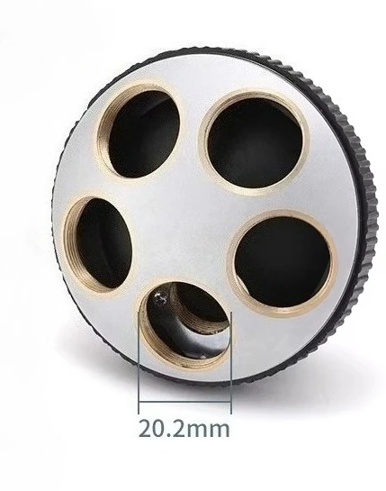 3/4/5-hole Biological Microscope Accessories Revolving Nosepiece Microscope Lens Exchanger