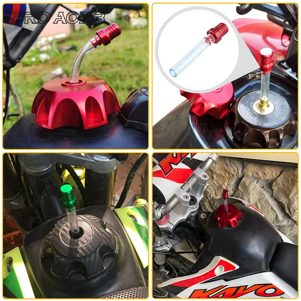 Motorcycle CNC Aluminum Gas Fuel Tank With Cap Cover Breather Vent Valve Inline Pipe For 50mm Dirt Pit Bike Petrol Tank MOTO