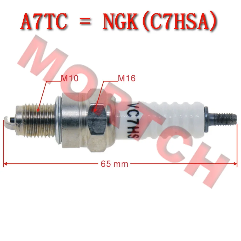 Vela de ignição para scooter chinês ciclomotor, GY6 50cc 125cc 150cc, A7TC 50-4022, motor 139QMB