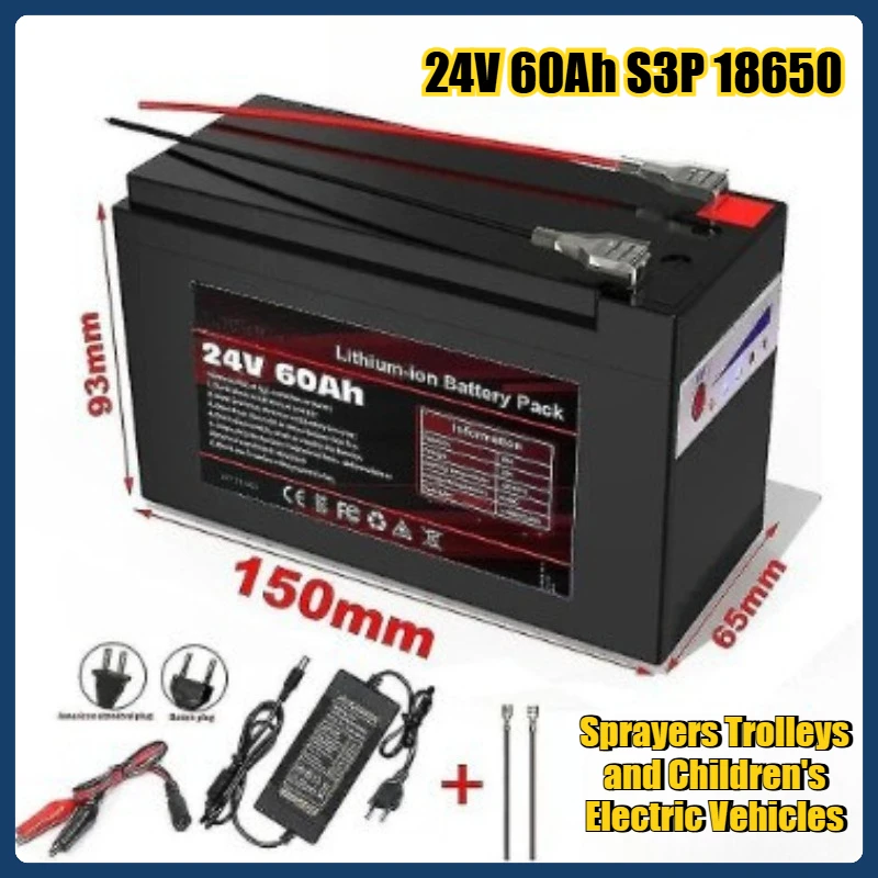 

24V 60Ah 6S3P 18650 Lithium-battery Pack for Sprayers Trolleys and Children's Electric Vehicles