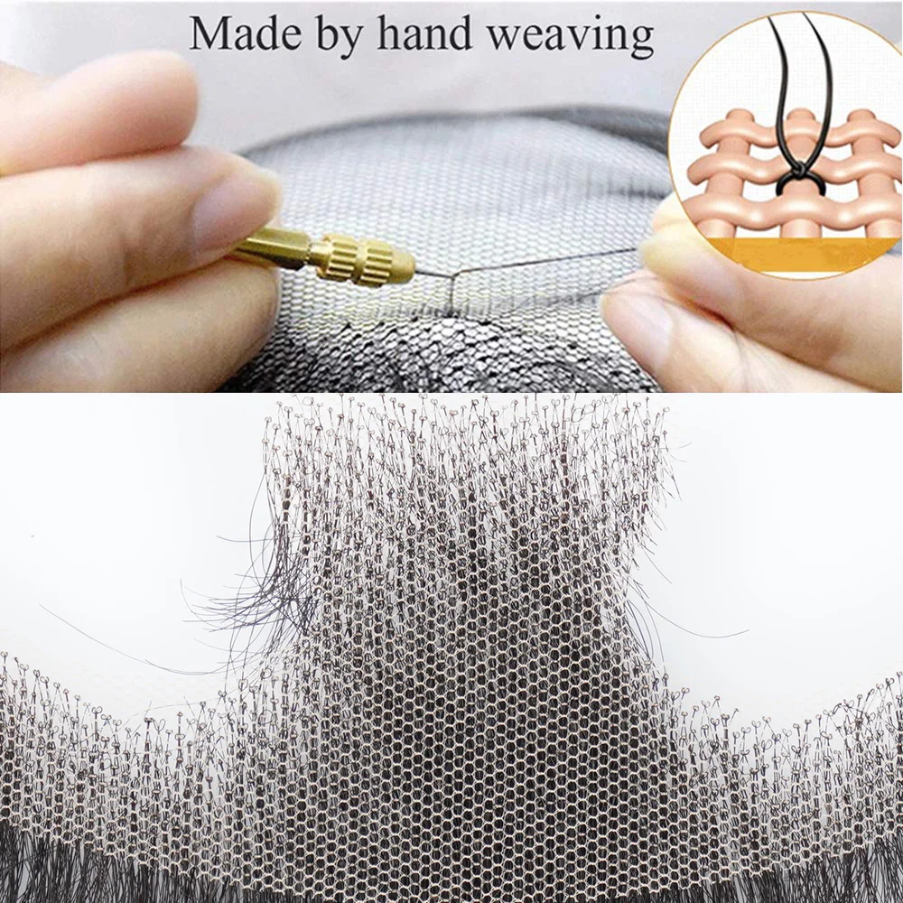 Wigundle Fake Beard Hand Made 100% Real Hair Swiss Lace Comfortable Invisible Mustache For Men Cosplay Man Decoration