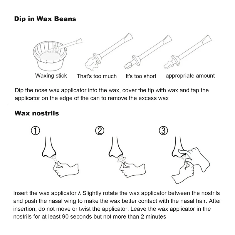 60Pcs Nose Wax Stick Applicator Spatulas พลาสติกจมูกแว็กซ์แถบจมูกจมูกกำจัดขน