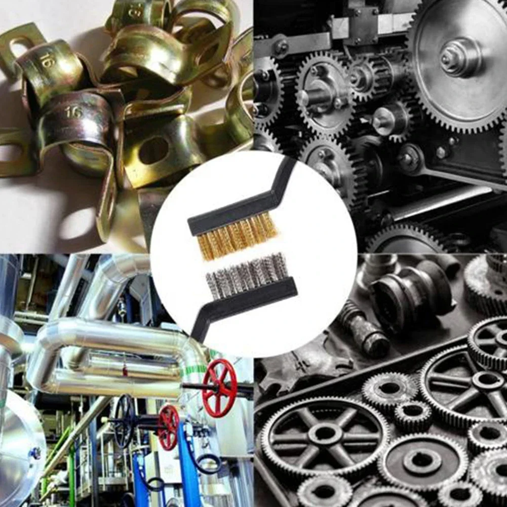 Wire Brush Brass Brushes Woodworking Curved Handle For Polishing Metal Remove Rust Mini Rust Scratch Home Kits