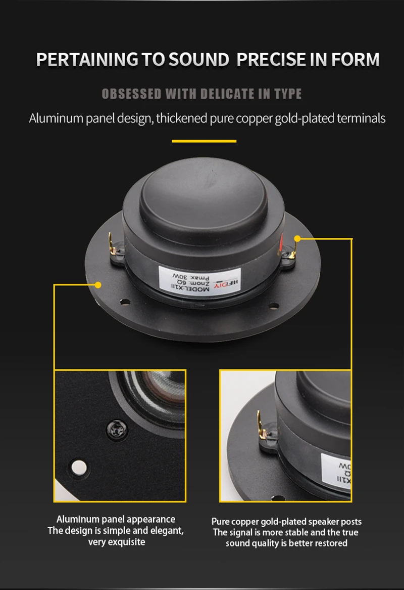 HIFIDIY LIVE  X1II 4 inch 4.5 Tweeter Speaker Unit aluminum panel  transparent Silk membrane 6OHM30W Treble Loudspeaker 94~120mm