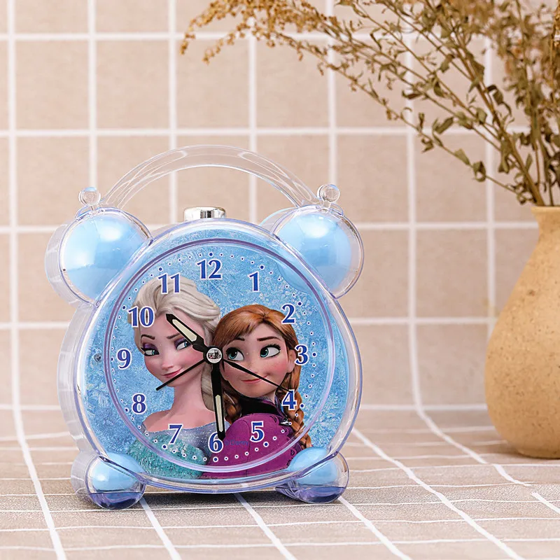 Disney Frozen Anna Elsa Cute Simple Creative Princess Snow White Minnie Children\'s Cartoon Alarm Clock Home Decor Table Clock