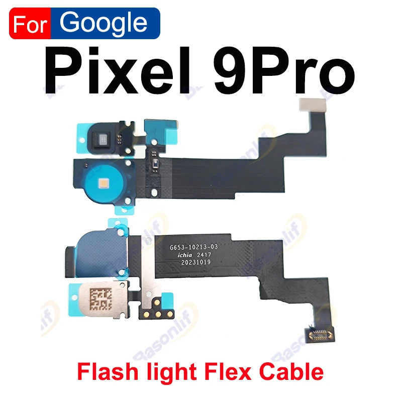 Basonlif For Google Pixel 9 9Pro Noise Reduction Mic Microphone Flash Light Sensor Flex Cable Replacement Parts
