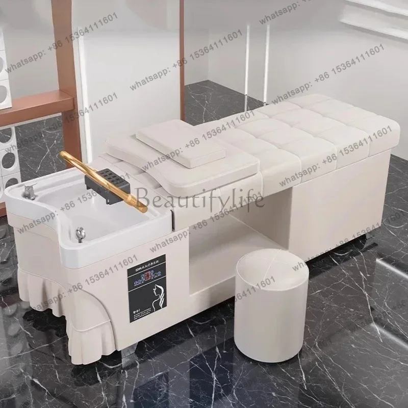 

LJYNordic Massage Bed Stylist Shampoo Steamer Salon Trendy Circulation Shampoo Bed Barber Equipment Barbearia Commercial Furnitu