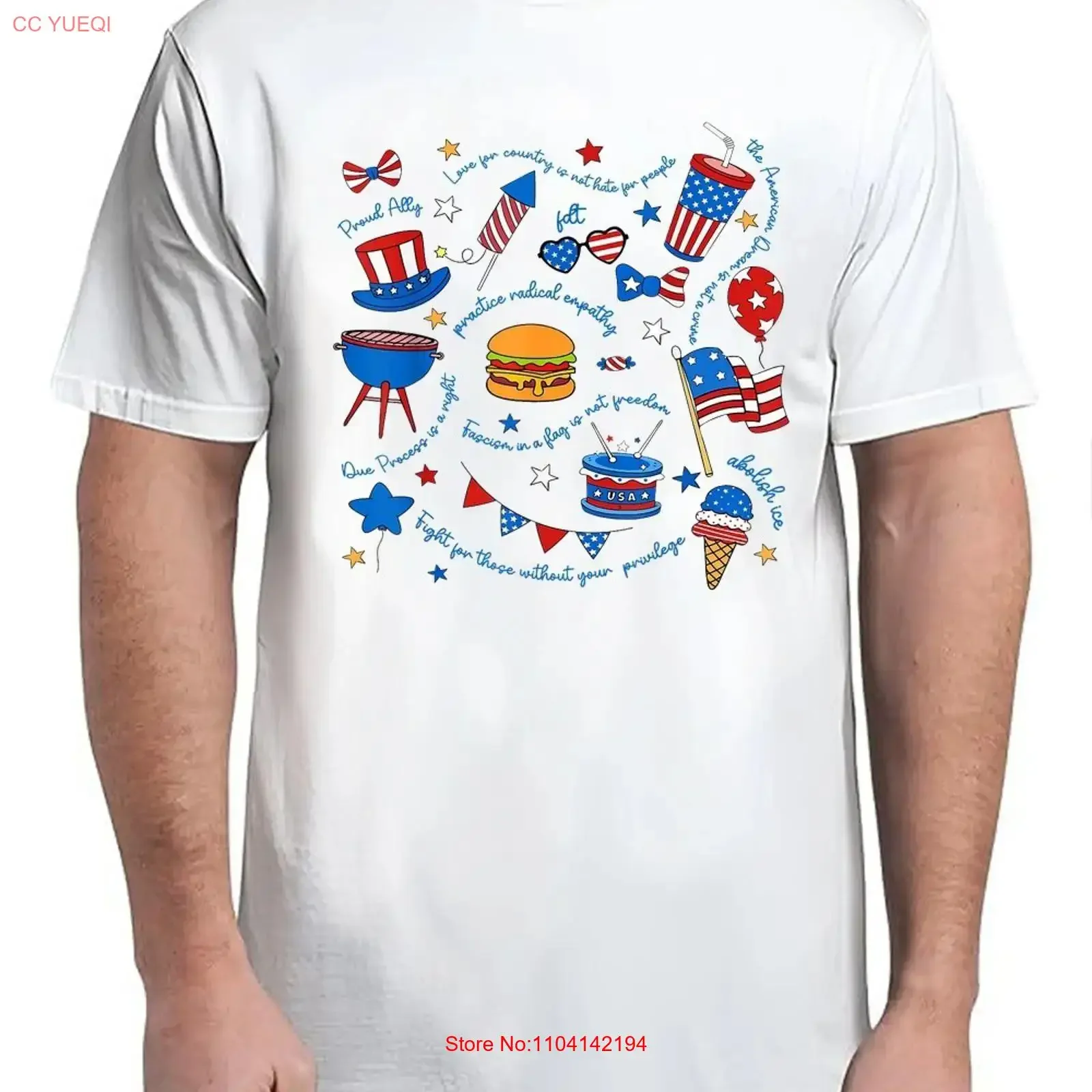 Liberal Fourth of July Doodle 4th For Adult S 4XL T Shirt vintage Washed Comfortable Top For Everyday Wear Stylish streetwear