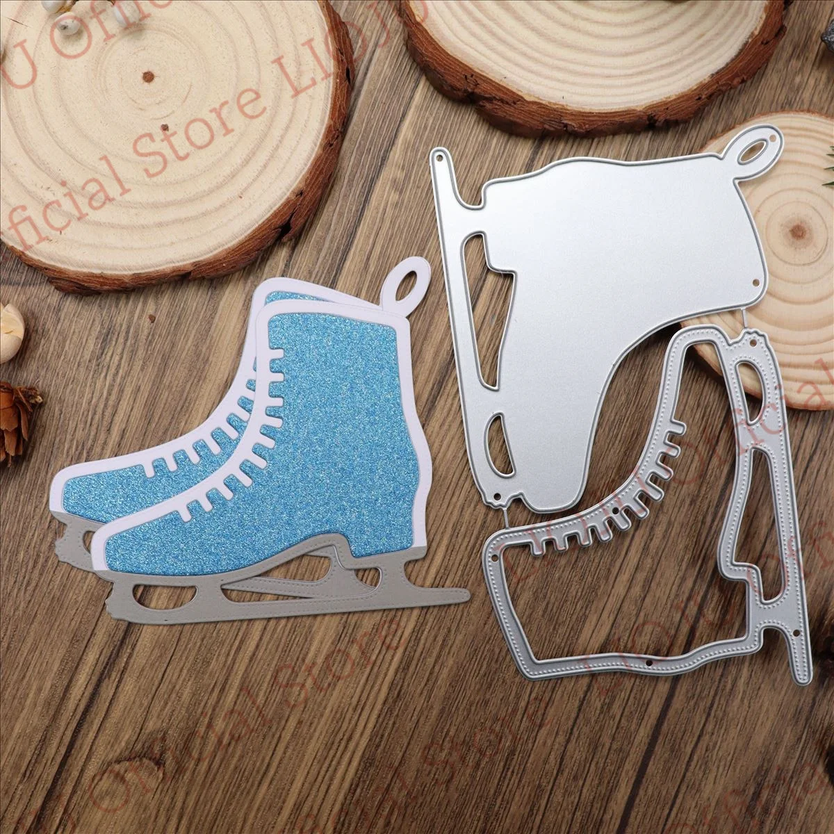 Ice Skates Metal Cutting Dies Mold New Scrapbook Paper Craft Knife Mould Blade Punch Stencils Dies