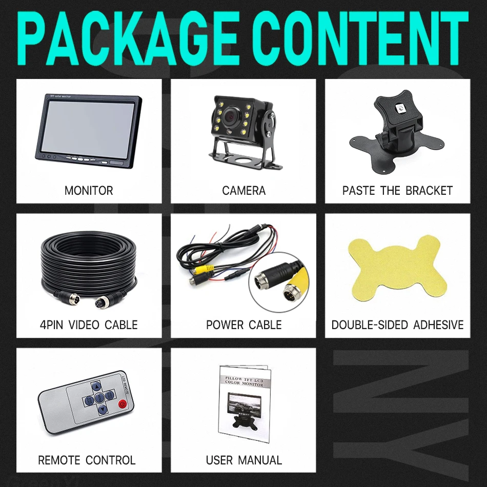 GreenYi 1080P 7 "IPS شاشة AHD شاشة CCTV للسيارة مع 2 ضوء النجوم للرؤية الليلية عكس النسخ الاحتياطي كاميرا الرؤية الخلفية AHD
