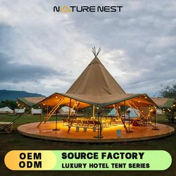 Nordic Tipis Tent Outdoor Camping Tent Wedding&Event celebration Glamping Wood Canvas hat Teepee round yurt Tailrace Wedlockers