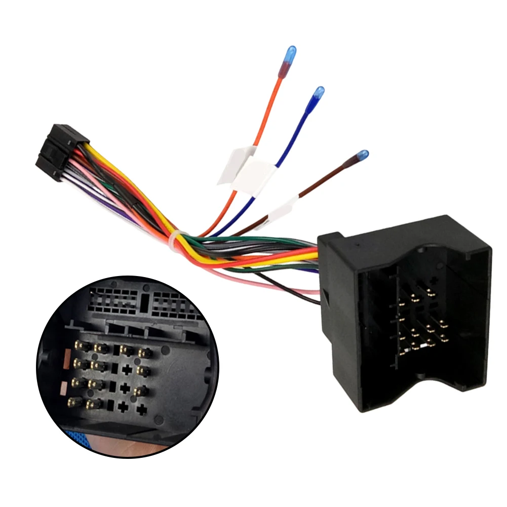 16PIN Car Radio Wiring Harness Adapter for Android Head Unit Power Supply Compatible with For Ford Focus MK2 Black