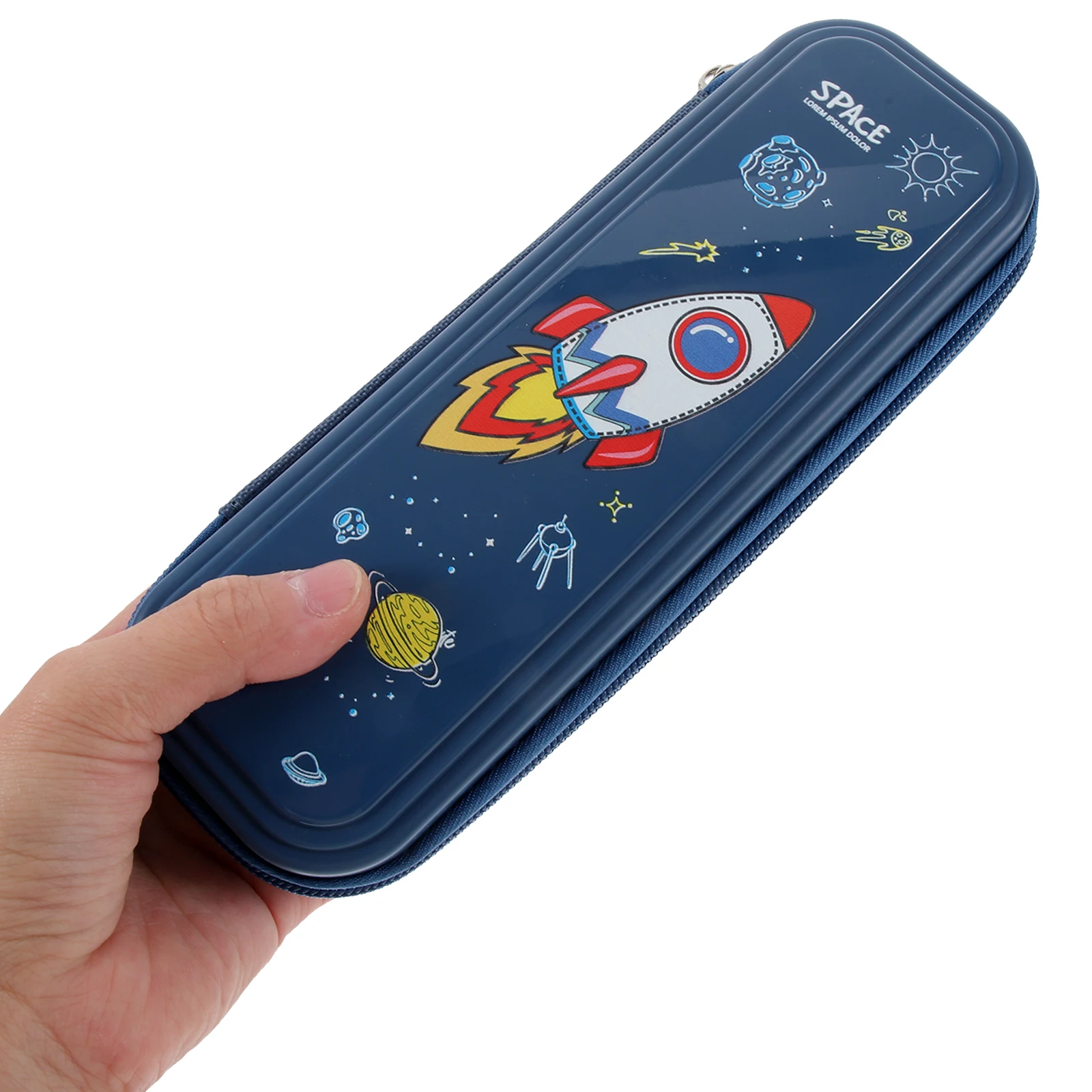 

3D Rocket Pencil Bag Large Capacity Anti-Wear Portable Stationery Organizer For Students Girls Office Staff Multi-Use Pencil