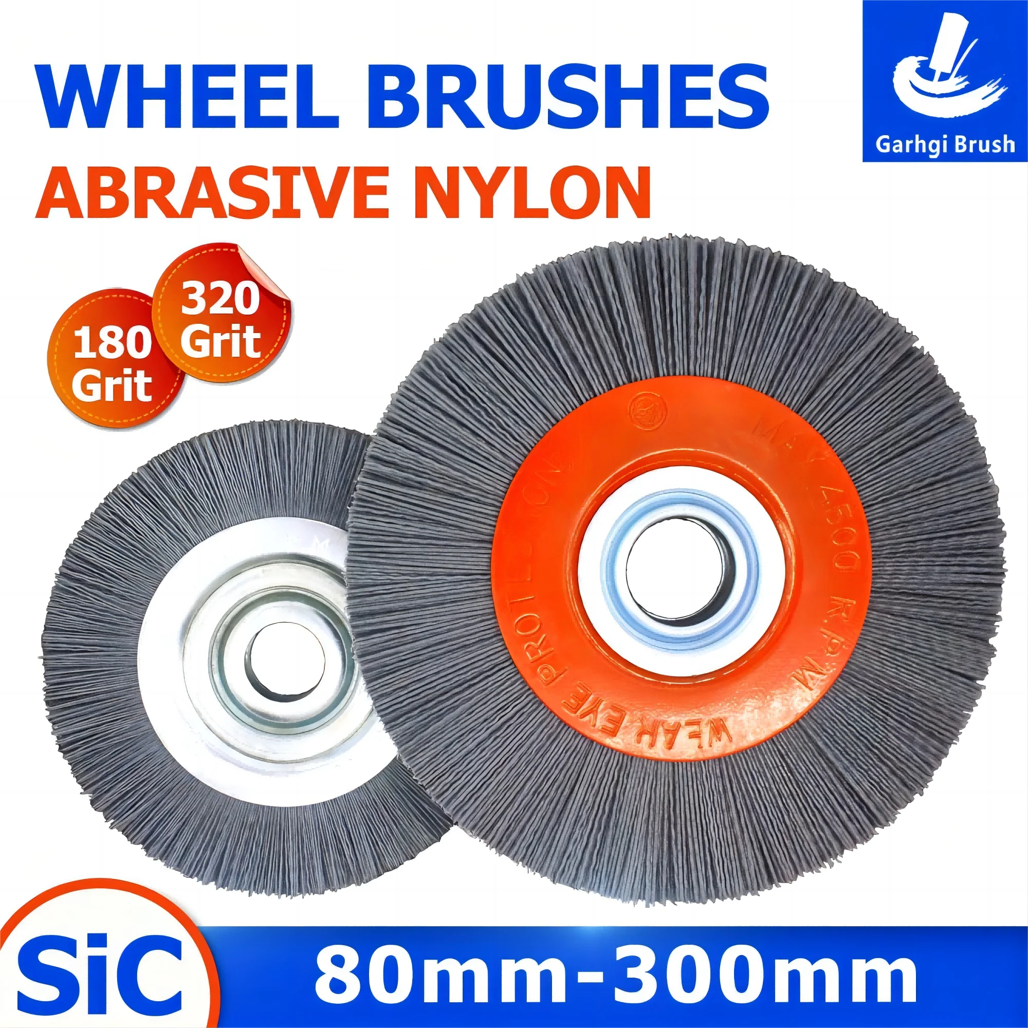 Abrasive Nylon Wheel Brushes Silicon Carbide Wire Angle Bench Grinder Metal Hub Deburring Polishing Rust Removal CNC Power Tool