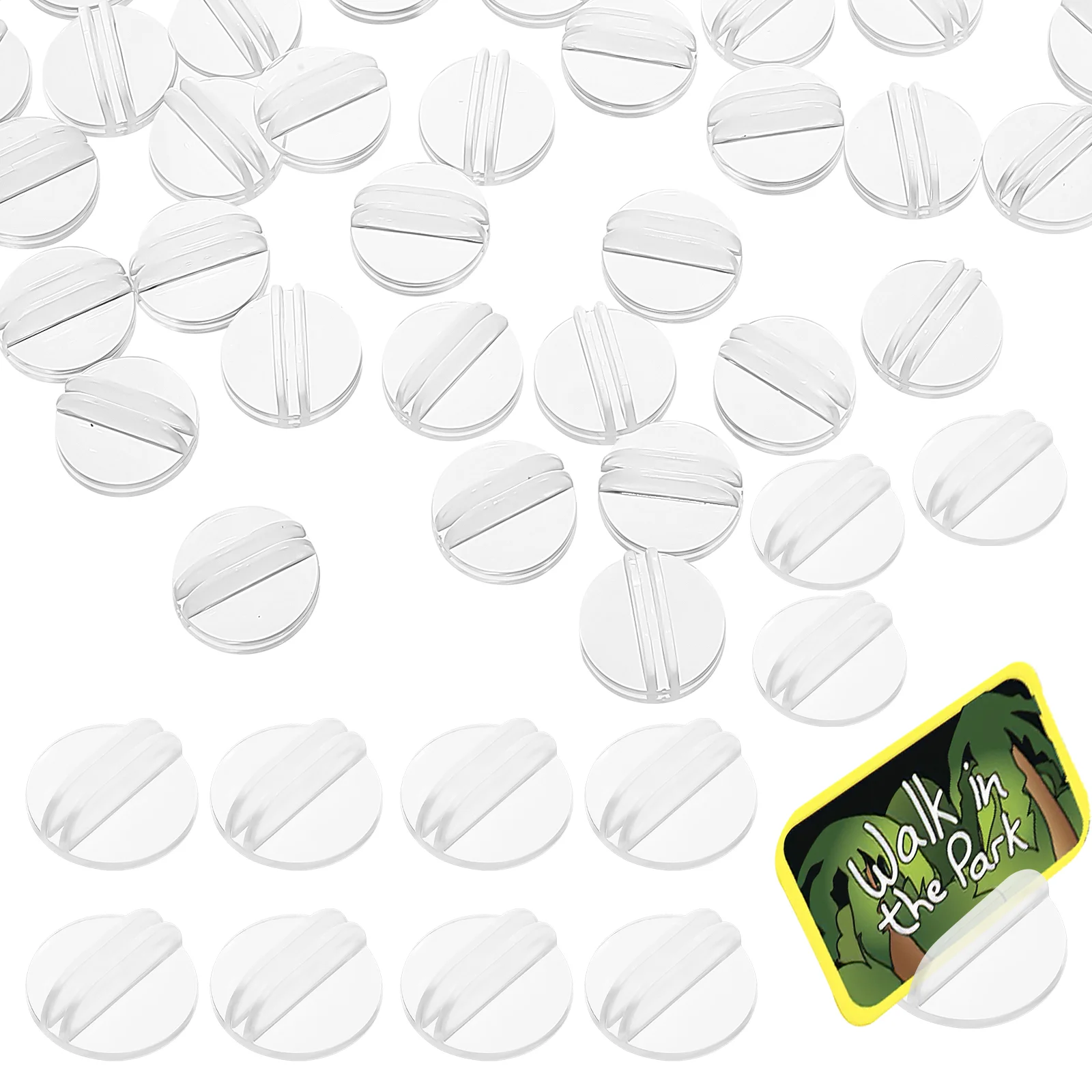 手遊び用プラスチックカードホルダー-プラスチック、ラウンド、透明、ボードゲーム、クリアスリーブ、50個