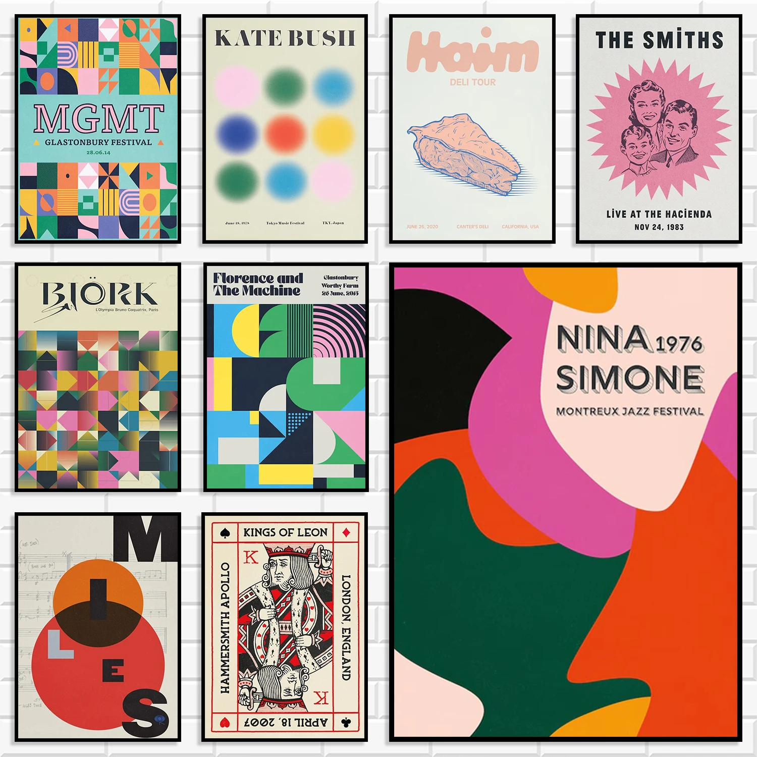 Retro Indie Music Band Concert Posters Vintage Rock Jazz Tour Canvas Prints Colorful Abstract Geometric Album Art Home Decor