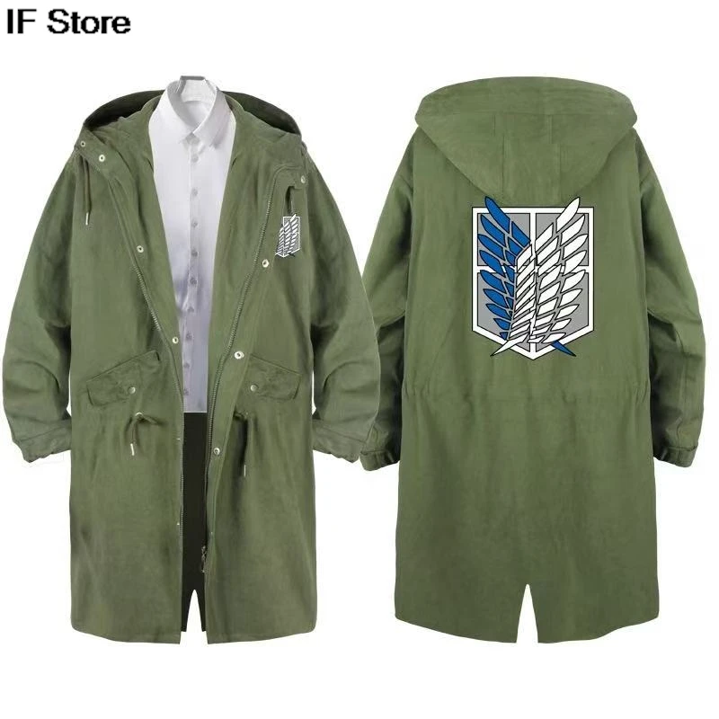 Anime ataque em titã trincheira impressão blusão masculino e feminino casual de alta qualidade longo blusão harajuku y2k hoodie