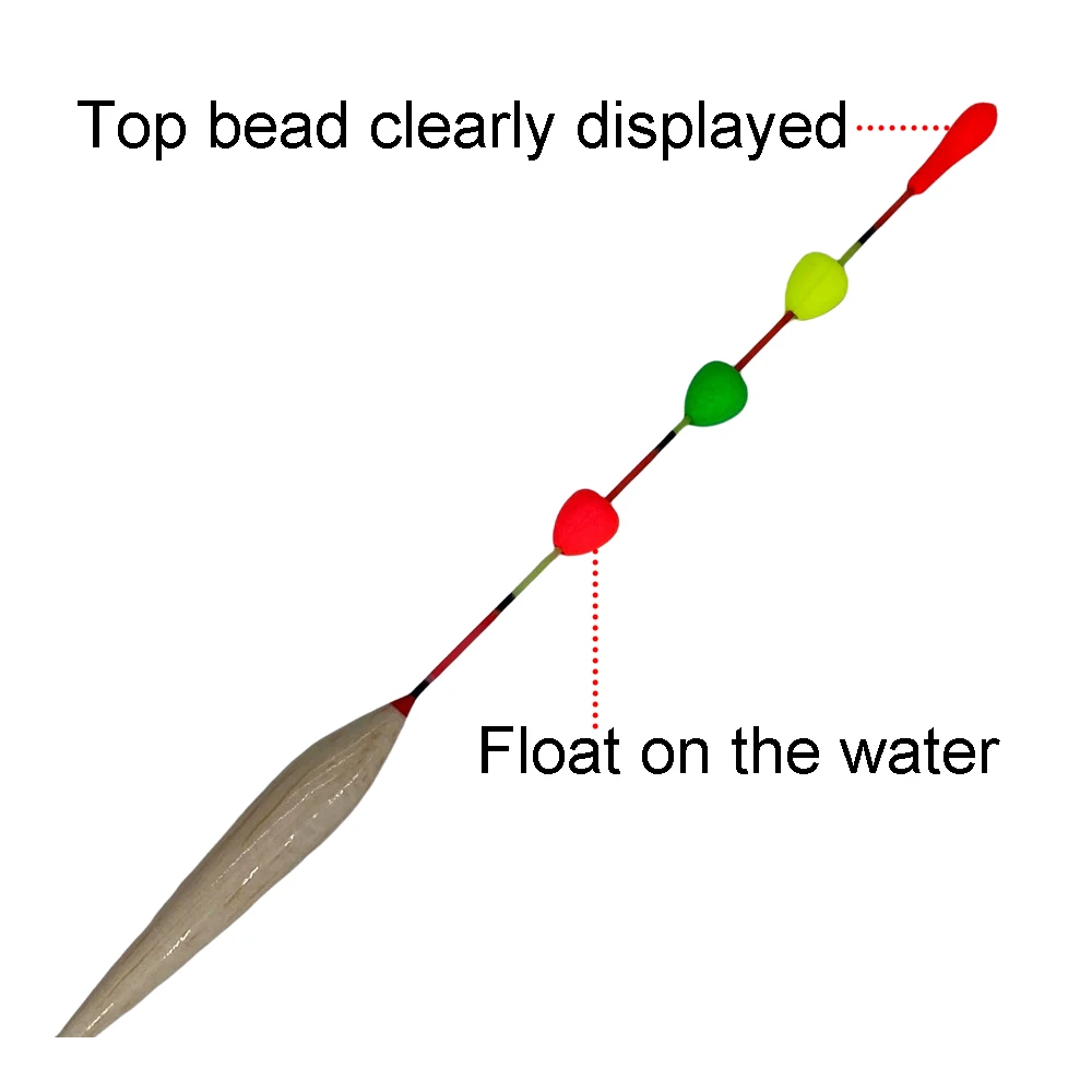 10 pçs cauda flutuante atraente feijão removível flutuante transmissor de sinal de cauda feijão visível vermelho/amarelo/verde/equipamento ferramenta