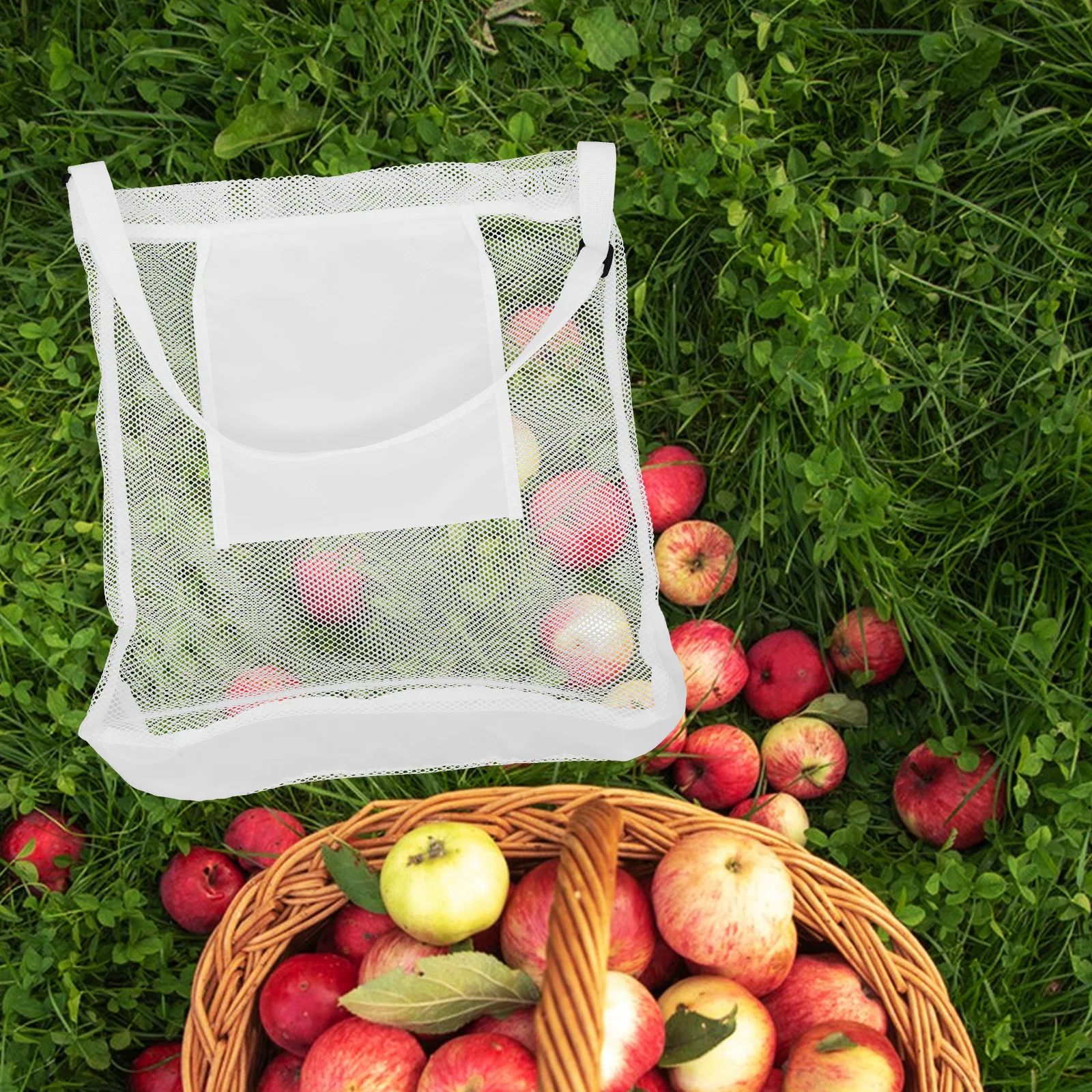 

1pc Orchard Picking Bag Breathable Mesh For Mushroom Fruit Harvesting Outdoor Garden Foraging Lightweight Foldable Sack