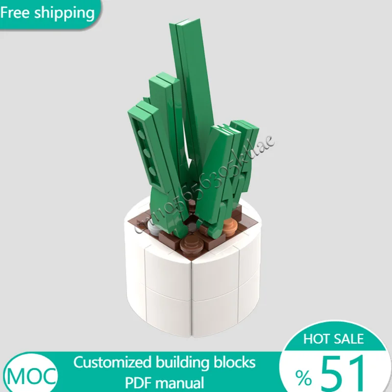 88 PCS Flowers Potted Plant MOC Customize Modular Building Block Popular Brick Educational Kids Creative DIY Holiday Toy Gifts