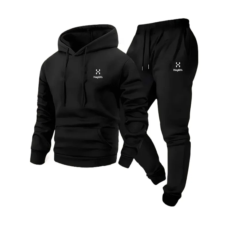 

Men's fashionable and comfortable two-piece casual hooded sweatshirt and outdoor jogging pants