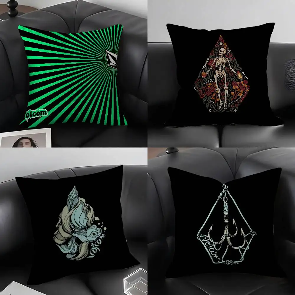 

Cool V-VolcomS Logo Pillow Case Soft Plush Fabric Double Sided Print Decorative Home Living Room Gift Cushion