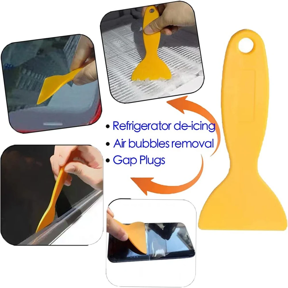 A30P-3Pack Plastic No Scratch Sticker Scraper Tool For Cleaning Adhesive Label Decal Glue From