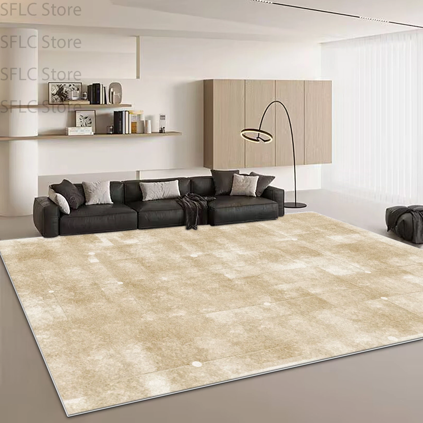 Modern Korean Simple Style Living Room Carpet Non-slip Washable Bedroom Light Luxury Rug Soft Short Velvet Office Decoration Mat