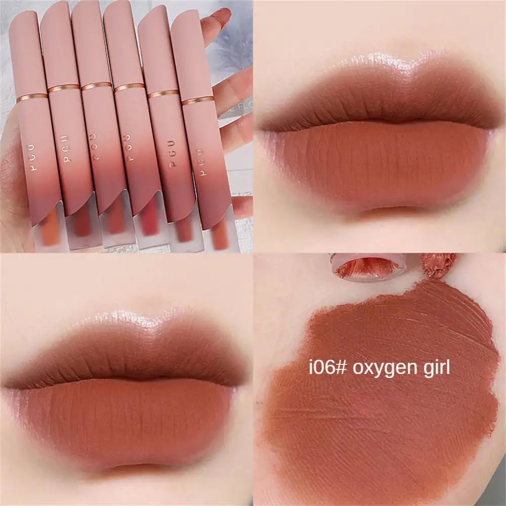 1 ~ 5 Stuks Matte Fluwelen Lipgloss Koreaanse Cosmetica Matte Lip Modder Chocolade Lippenstift Rode Lip Tint Lip Glazuur Waterdicht Blijvend