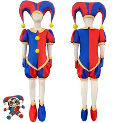 The Amazing Digital Circus Clowns Cosplay Costume Kids Adult Halloween Bodysuit Cosplay Suit 20CM Height Pomni Doll Soft Toy