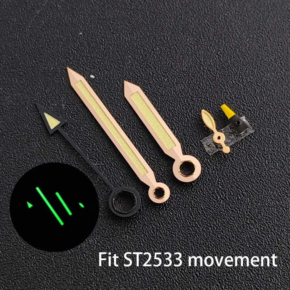Watch ST2533/ST2557/ST2555/6497 hands green luminous, suitable for ST2557/ST2555/ST2533/6497 movement pointer accessories