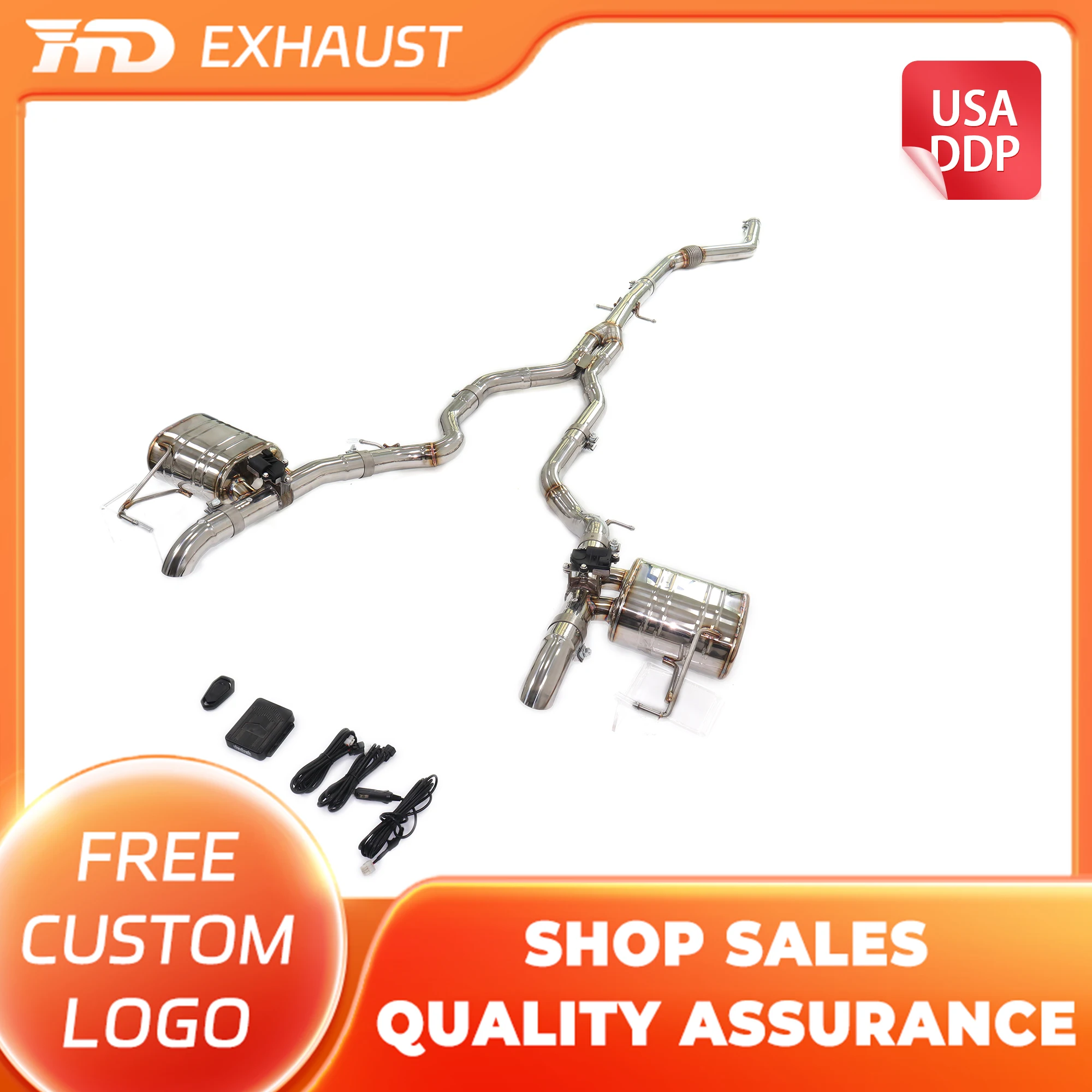 

HMD Hot sale Stainless steel Exhaust System exhaust Catback for Range Rover Velar 2.0T Valve Muffler for car
