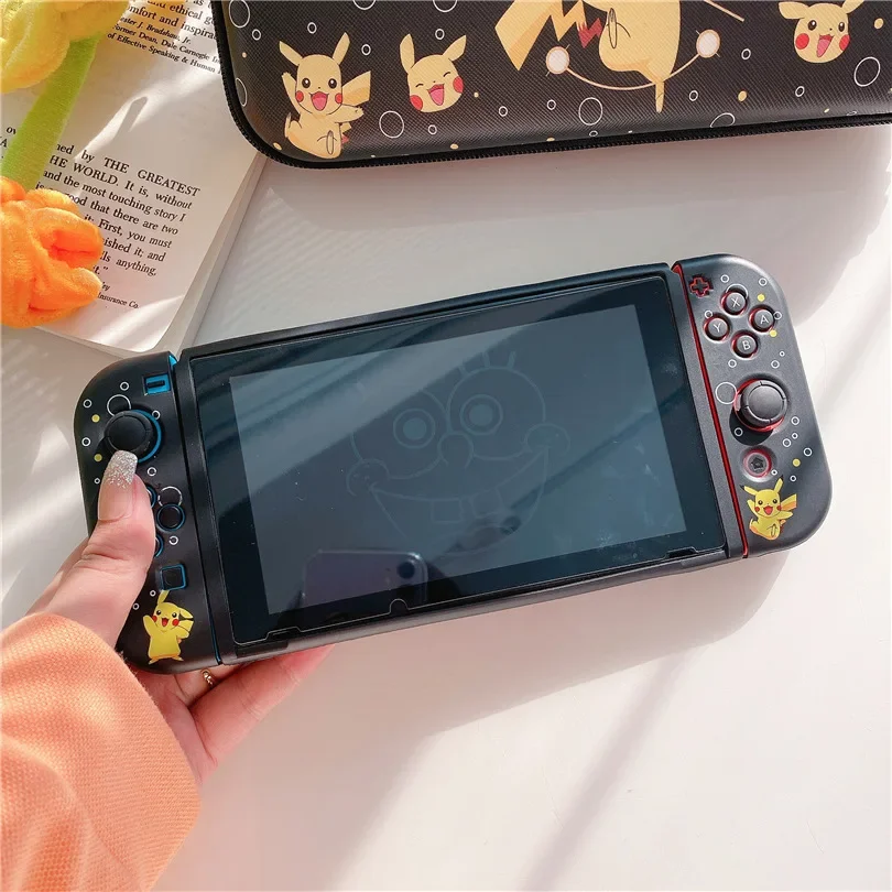 Cartoon Pikachu For Nintendo Switch Protective Case Split Housing Box Accessories NS Console TPU Carrying Storage Bag