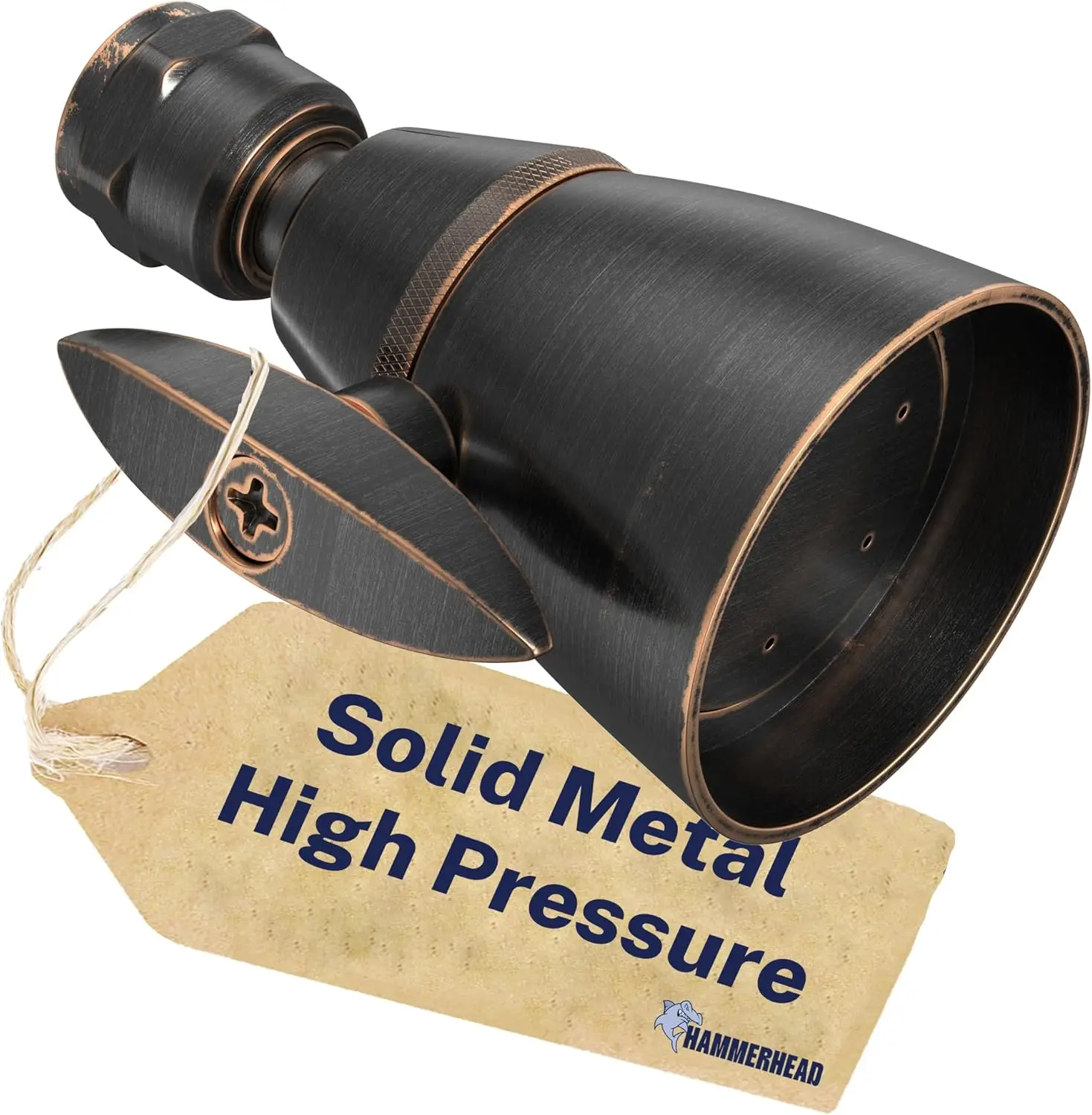 

2 Inch High Pressure Shower Head - Adjustable Spray Pattern, Oil Rubbed Bronze Finish, 2.5 GPM High Flow