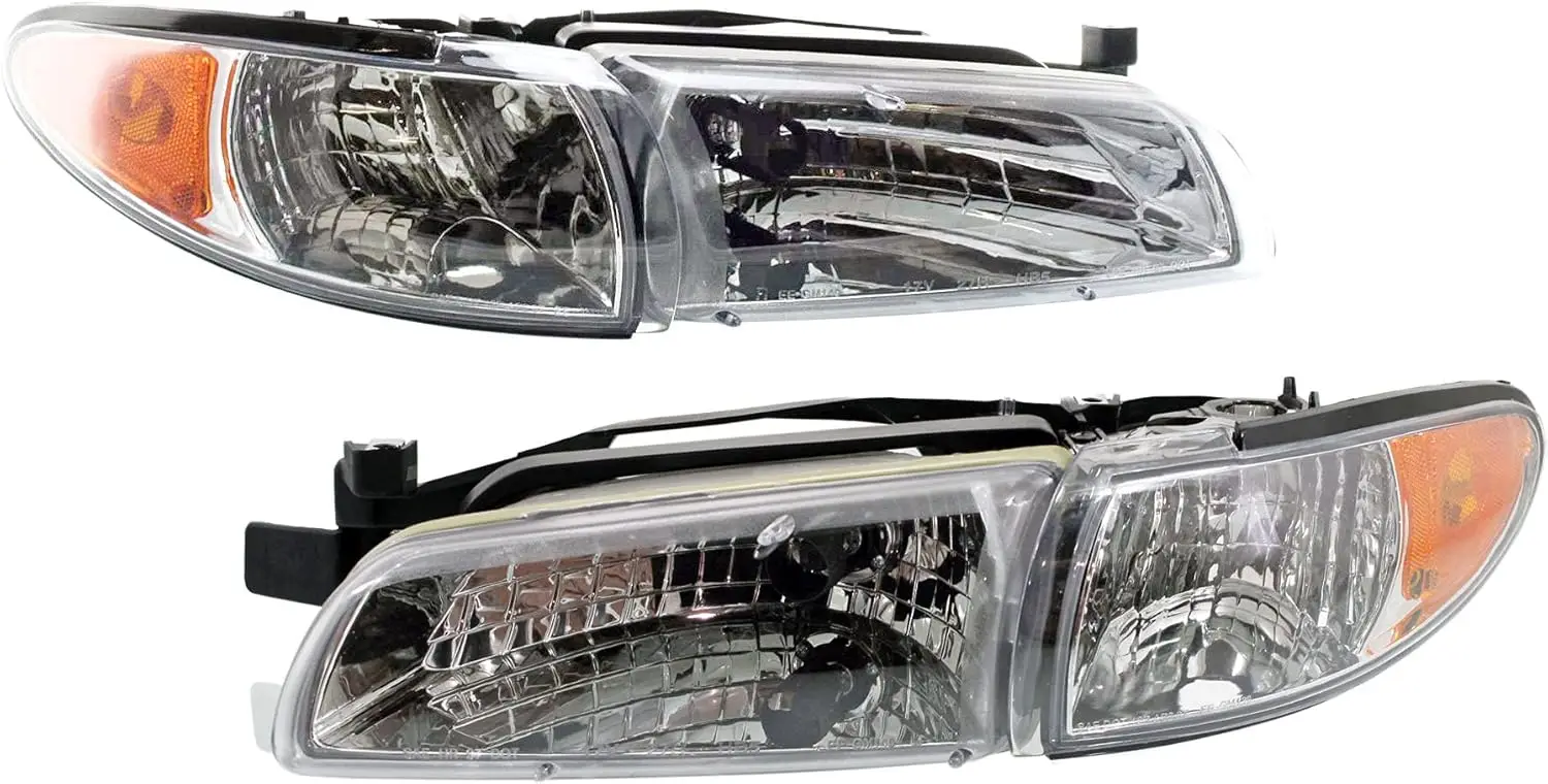 

Driver and Passenger Side Headlight for Pontiac Grand Prix GT GTP SE 1997-2003 Halogen With bulb(s) Replaces# 19149891 19149893