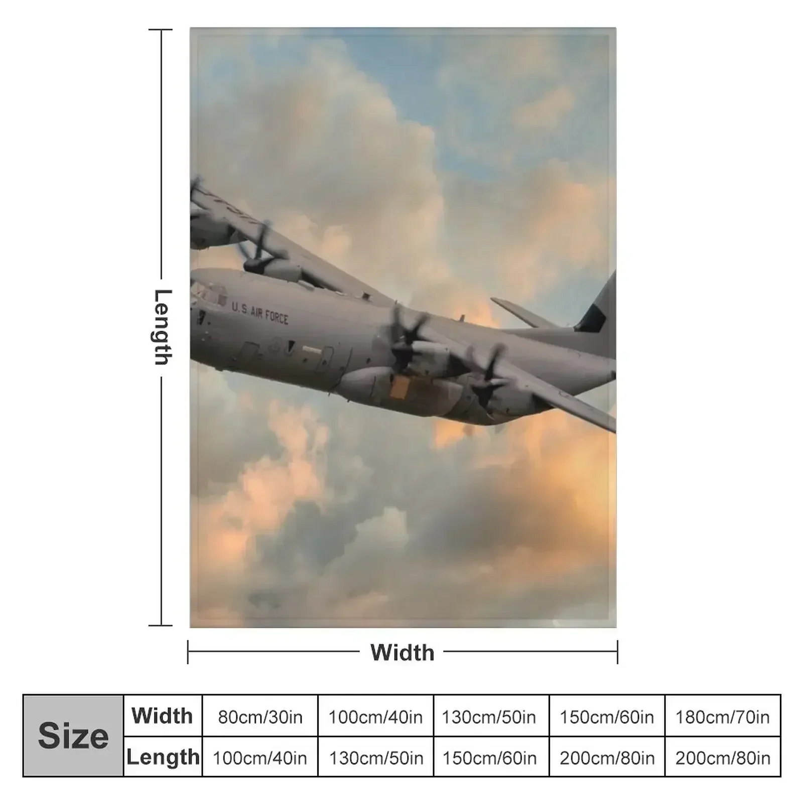 USAF C-130 Hercules Throw Blanket couch cozy soft plush fuzzy picnic outdoor blanket