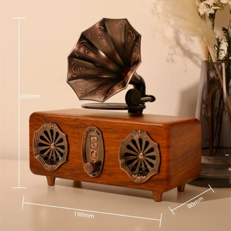 Retro Hornflower Wireless Bluetooth Speaker, High-Aesthetic Speaker, Small USB Drive, Subwoofer, Home Ornament