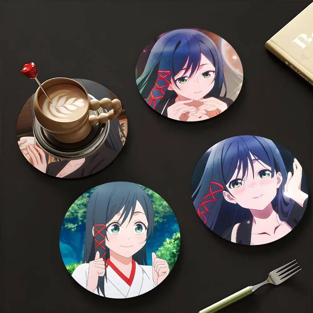 1pc Yae Amagami Anime characters Wooden Coaster Colour Printing Cup Mat Home Desk Decoration Gifts