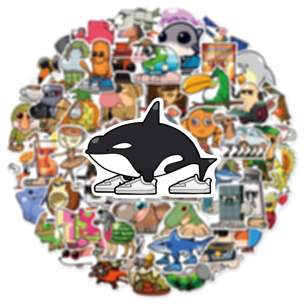 

10/30/55PCS Funny Cartoon Italian Brainrot Animal Q version Tung Tung Tung Sahur Sticker Cute Graffiti Waterproof Decal Kids Toy